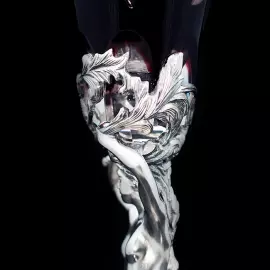 Хрустальные бокалы для вина "Адам и Ева" бордовые, на 2 персоны